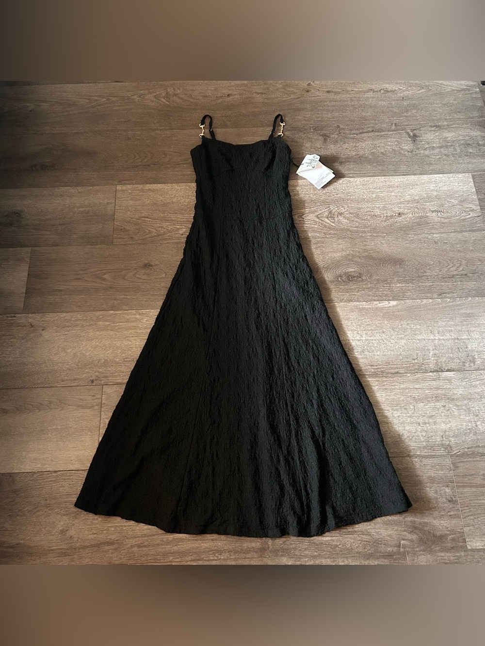 NWT Grand Street Studios Black Textured Maxi Dress Size Medium